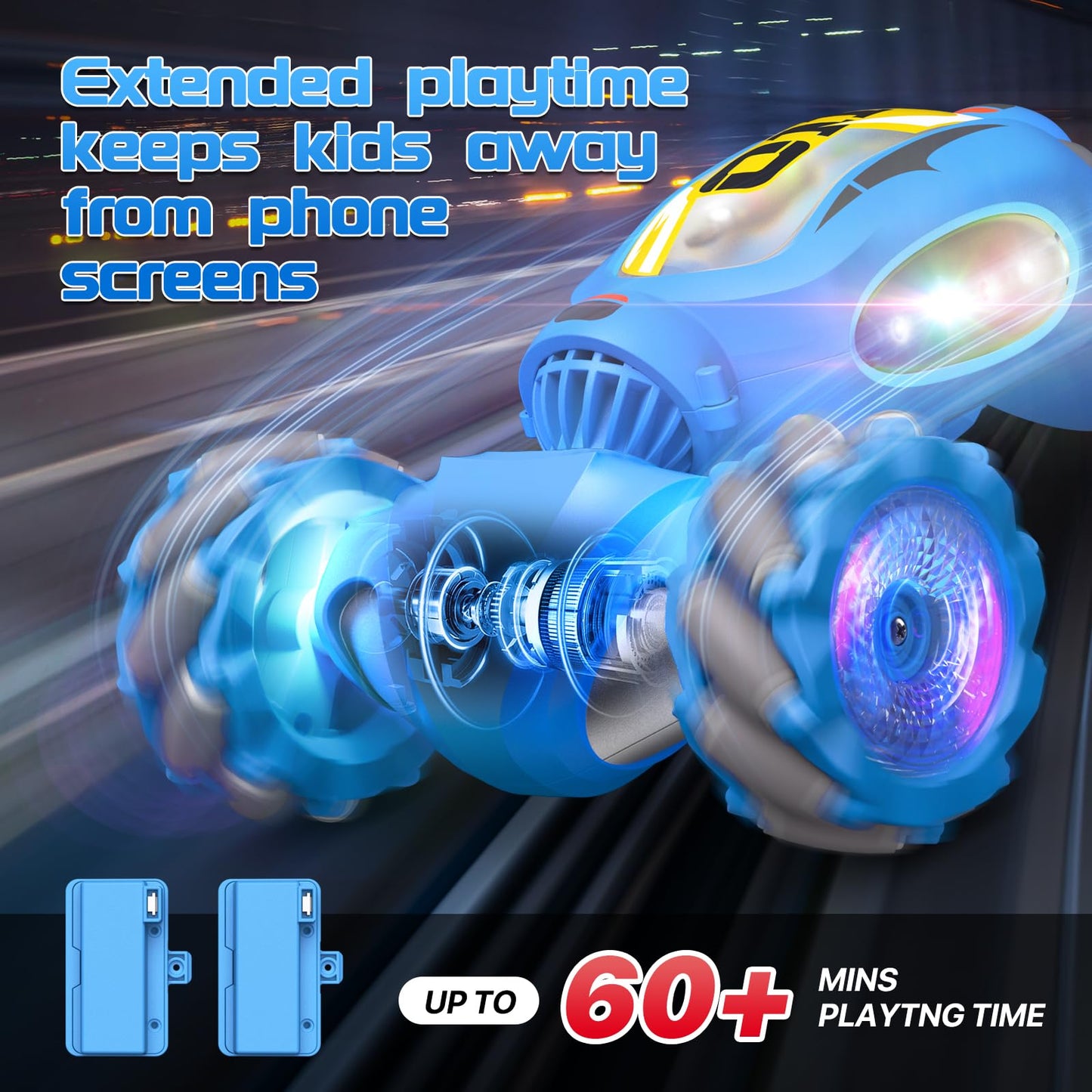 Remote Control Car,Gesture Sensing Rc Stunt Car for Boys,2.4GHz 4WD Toy Cars with Lights Music Spray Birthday Gifts for Teen Boy