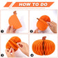 JarThenaAMCS 8Pcs Fall Pumpkin Honeycomb Centerpieces Beige Orange Blue Glitter Paper Honeycomb Ball Ornaments for Autumn Harves