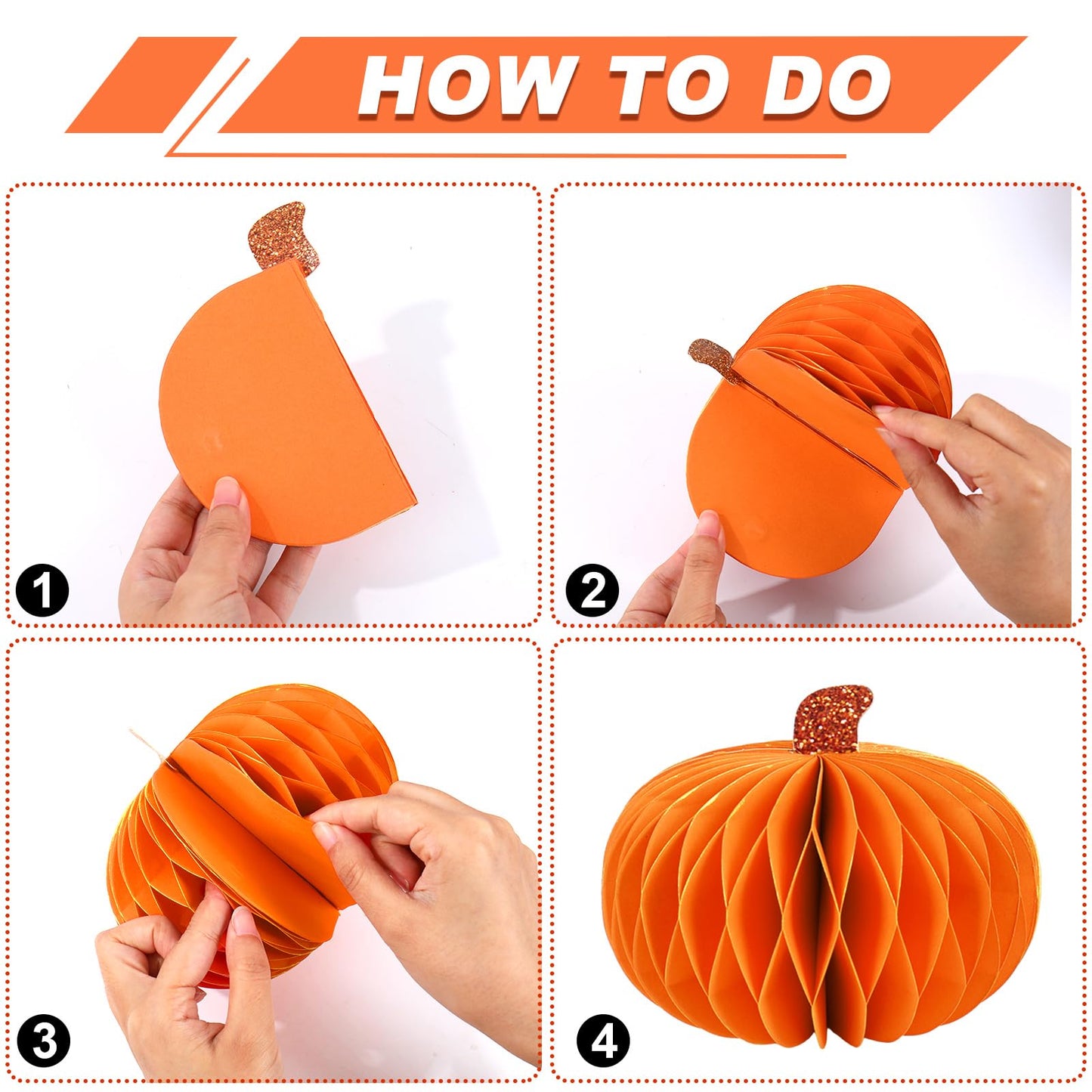 JarThenaAMCS 8Pcs Fall Pumpkin Honeycomb Centerpieces Beige Orange Blue Glitter Paper Honeycomb Ball Ornaments for Autumn Harves