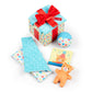 Melissa & Doug Wooden Surprise Gift Box - 5-Piece Infant Toy Set, Tactile Sensory, Kids Size, White, Model 30731