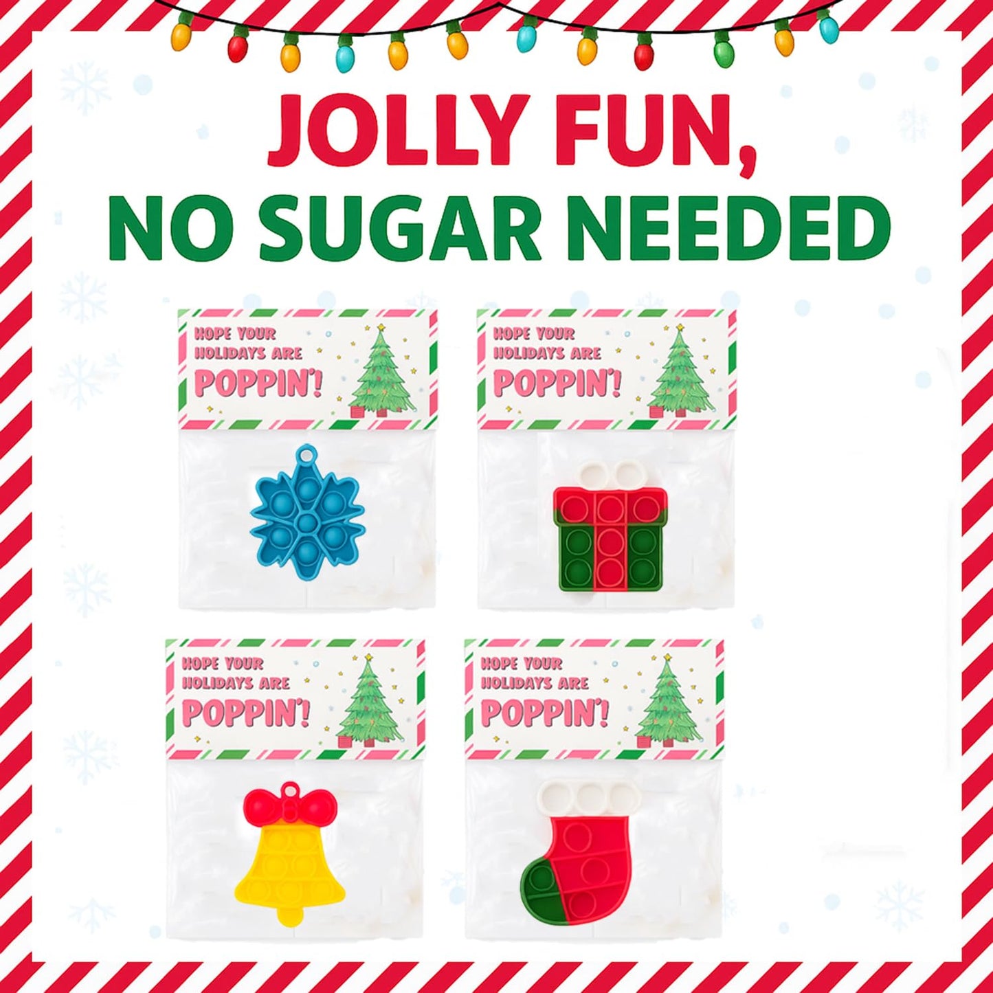 30 Pack Bulk for Students, Christmas Pop It Fidget Toys, for Kids Classroom, Prizes, Stocking Stuffers, Office Gifts, and popit
