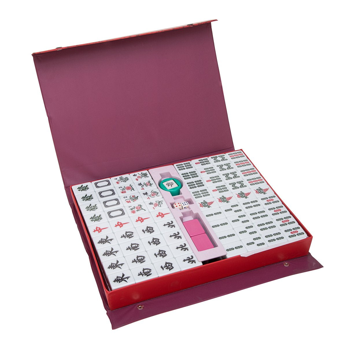 THY COLLECTIBLES Mahjong Game Set 144 Tiles + 2 Spares, Pink Melamine, Model GAM210