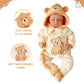 Babeside Reborn Baby Doll Clothes Set For 17-22 Inch Babydolls, Cute Bear Pattern Baby Doll Clothing With Hat For Lifelike Rebor