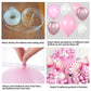 Pink Mouse Balloon Garland Arch Kit For Cartoon Mouse Theme Birthday Party Decorations Girl Kids, Pink White Rose Red Bow Foil Balloons For Mouse Baby Shower Decorations
