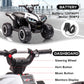 Hipicute Kids Ride On ATV - 12V Battery Powered 4 Wheeler with Remote Control, Music, Horn, LED Lights - White Electric Car for 3+ Years Old