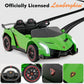 Infans 2 Seater Kids Ride On Car, 12V 4Wd Licensed Lamborghini Veneno Powered Electric Vehicle With Hydraulic Doors, Rocking Mode, Adjustable Speeds, Remote Control, Mp3, Headlight (Green)