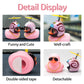 Wonuu Pink Duck Car Dashboard Decorations Rubber Duck Car Ornaments Cool Duck With Propeller Helmet Sunglasses Gold Chain (Snail)