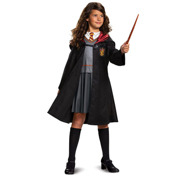 Harry Potter Hermione Granger Classic Girls Costume, Black & Red, Kids Size Large (10-12)