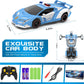 Senfhome Remote Control Car - Transforming Toy Car Robot, One-Button Deformation with Flashing Lights 2.4GHz 1:18 Scale Transfor