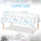 3Pcs Christmas Winter Onederland 1st Birthday Tablecloth Disposable Blue and Silver Snowflake Plastic Table Cloths for Winter On