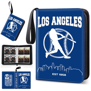 Baseball Card Binder  Los Angeles Trading Card Holder Protectors  4 Pocket Fits 400 Cards with 50 Removable Sleevesves Card Storage Album Folder Case Collector