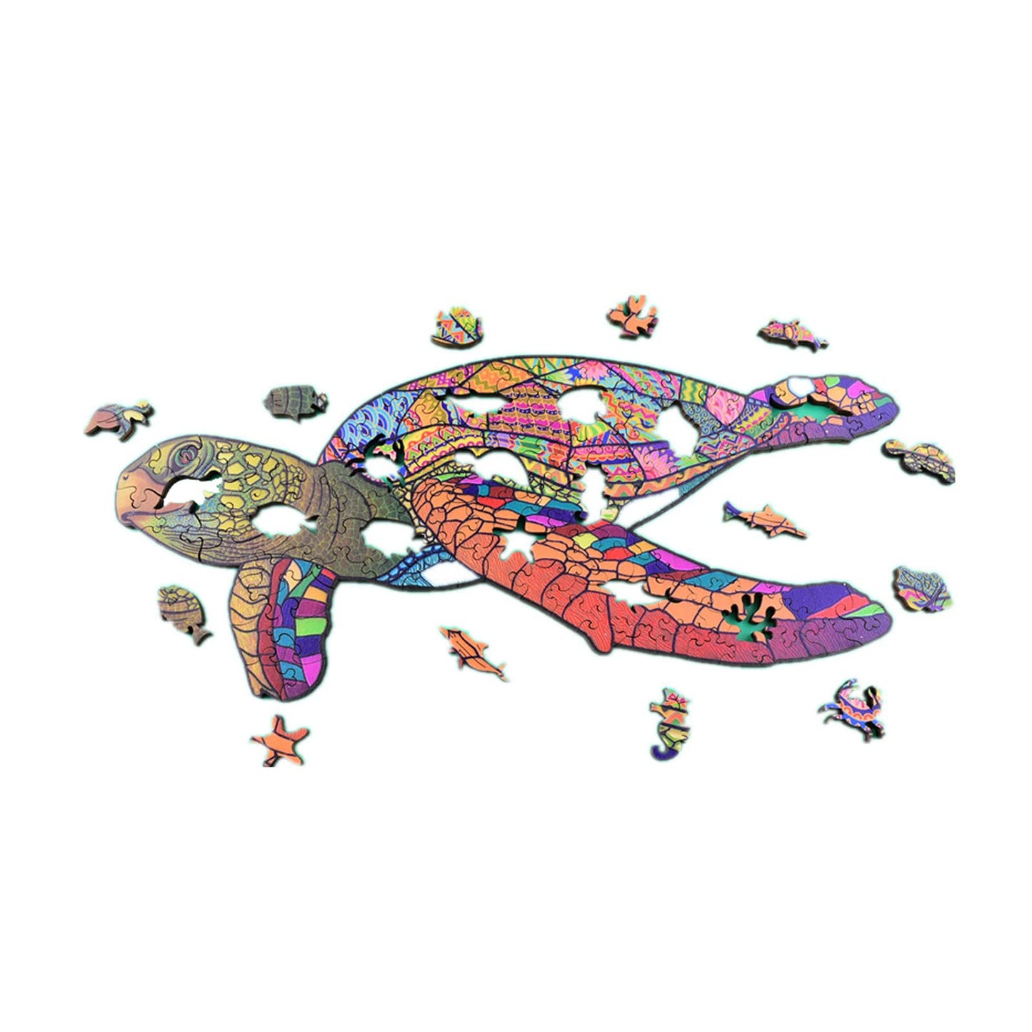 Wentufin - 150 Pieces Wooden Jigsaw Puzzles For Adults Large Size Wood Cut Puzzles Turtle Wooden Jigsaw Puzzles Gift For Christm