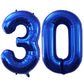Goer Number 30 Balloons For 30Th Birthday Party Decorations,42 Inch Jumbo Foil Helium Balloons For 30Th Anniversary (Blue)