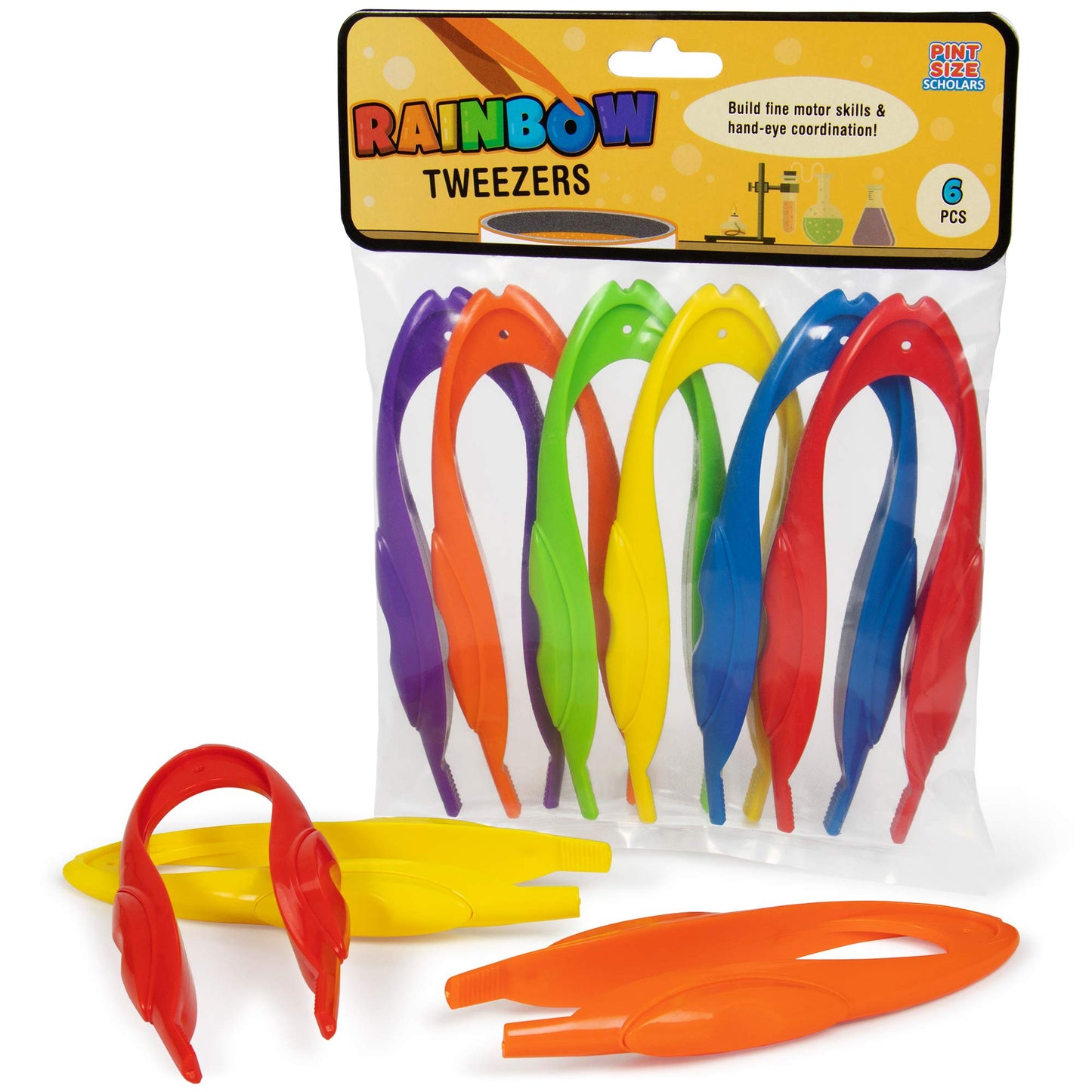 Rainbow Tweezers - Motor Skill Development - Teach Sorting, Counting, Other Early Mathematics Skills - Sensory Learning Tools In