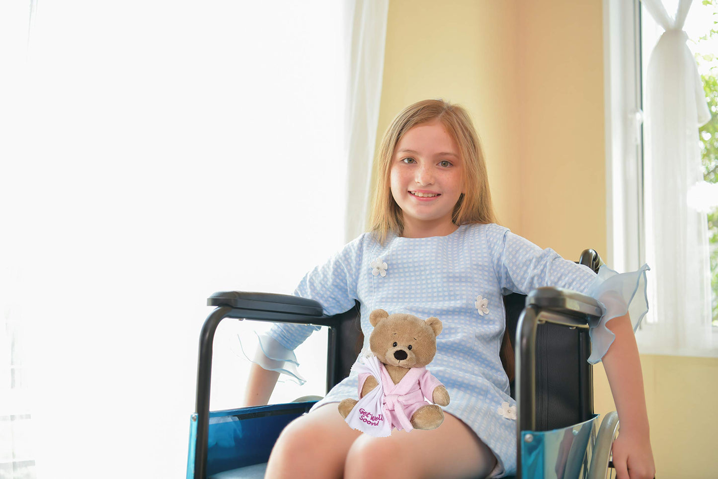 Ganz 10.5' Get Well Teddy With Pink Robe Plush