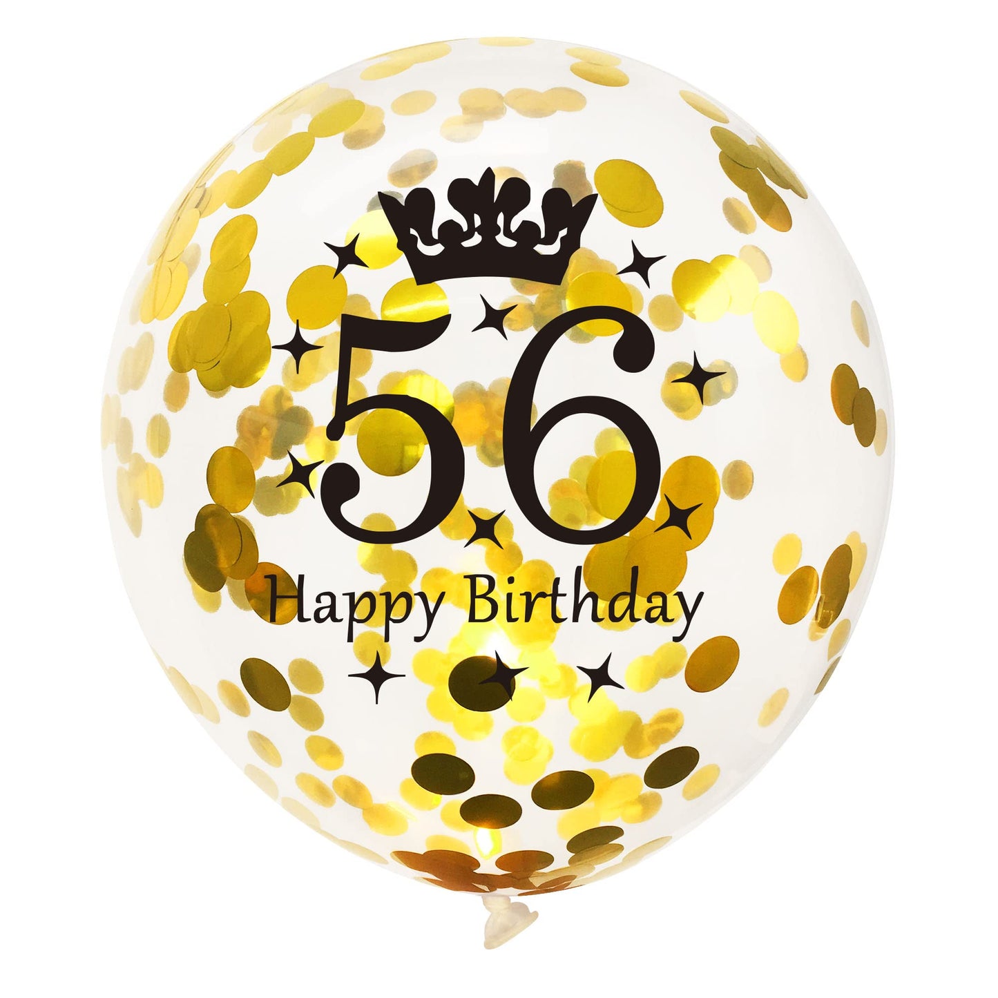 SHUNTAI 56th Birthday Balloons, Black and Gold Latex Confetti, 12 Inch, 15 Pieces, Rubber, Happy 56 Years Old Party Decor