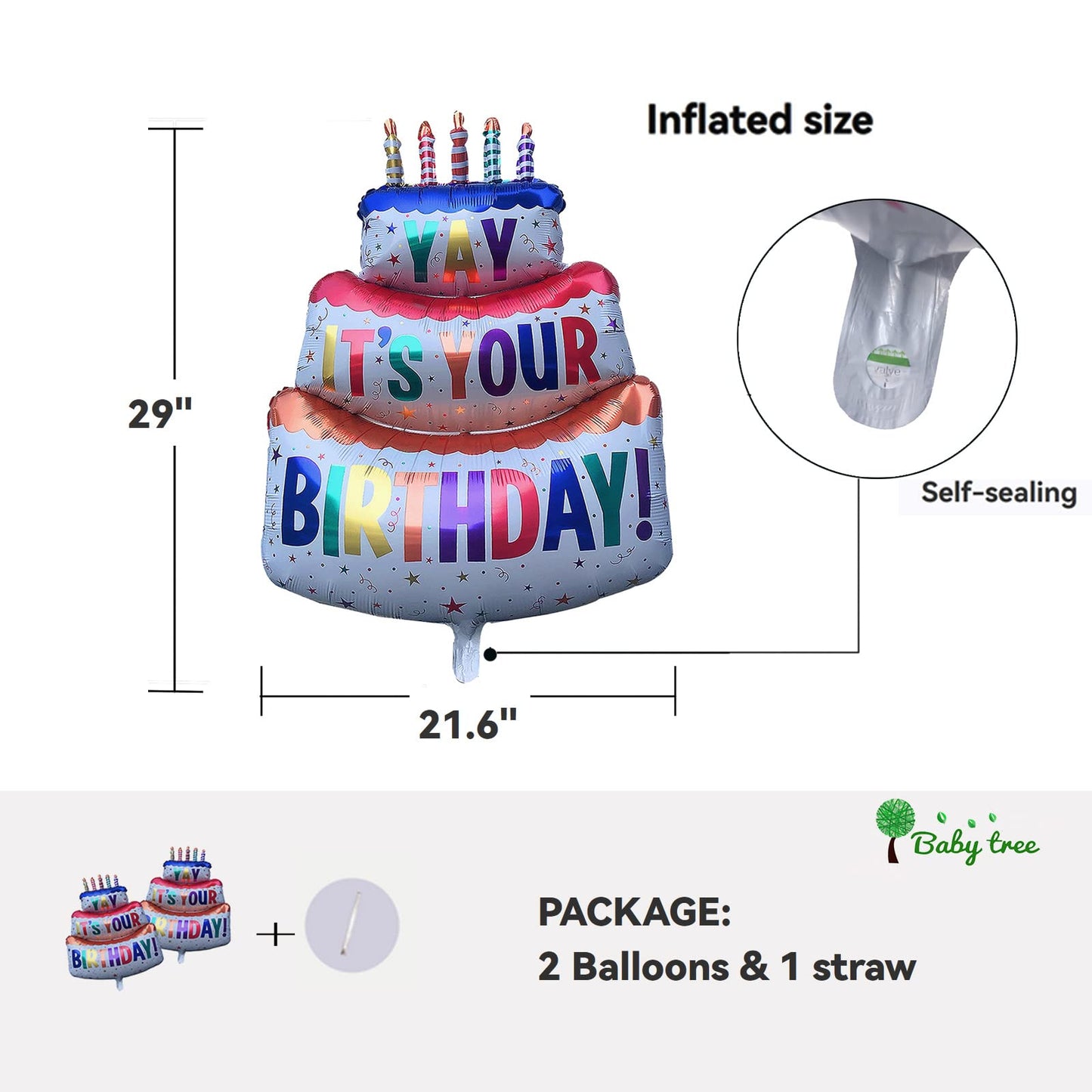 Happy Birthday Balloon Big 39'' Foil Inflated Mylar Balloons Large Self-Inflating Happy Bday Delivery Ballon Party Decoration In