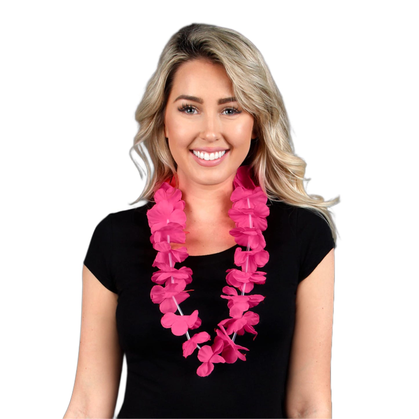 Blinkee Hawaiian Flower Lei Necklace Pink