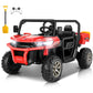 Hikole 24V Ride On Car With Remote Control, 2 Seater Kids Electric Cars W/Dump Bed, Music, Shovel, 3 Speed, Spring Suspension, B