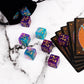 LAMJAM 48 PCS MTG Counter Dice Set - Starry Sky Life D6 Tokens for Magic The Gathering - Turquoise & Lilac, Navy & Purple - Large