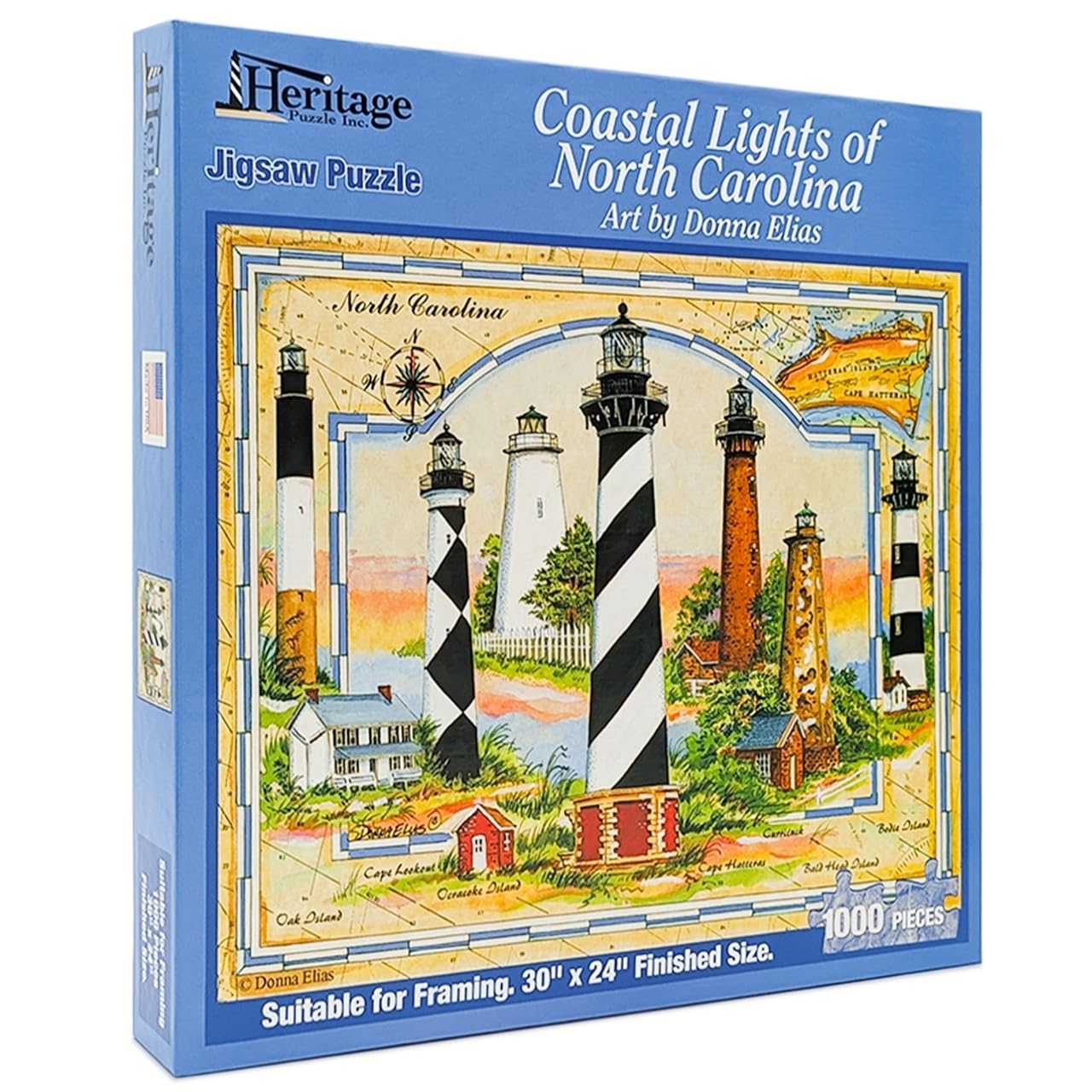 Heritage Coastal Lights Of North Carolina Jigsaw Puzzle - 1000 Pieces