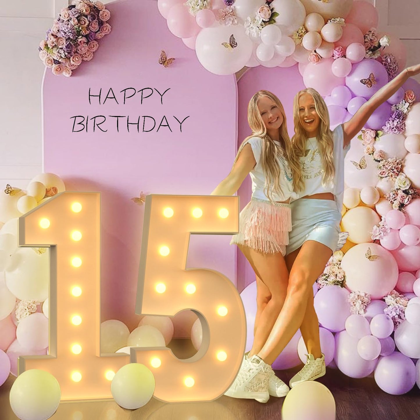 4Ft Light Up Numbers, Large Marquee Numbers For 5Th 15Th 50Th Birthday Decorations, Giant Light Up Numbers For Party Anniversary