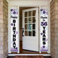 LASKYER Happy 56th Birthday Decorations,56th Purple Balloon Birthday Theme Door Hanging Banner Sign,56 Years Old Bday Party Supp