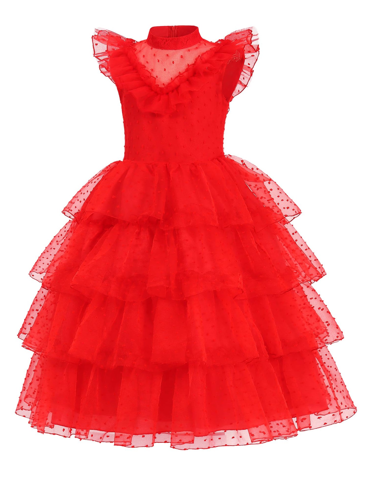 Ibq Costume Girls Red Wedding Dress Kids Halloween Bettle Bride Costume Toddler Horror Comedy Character Cosplay Outfit With Veil