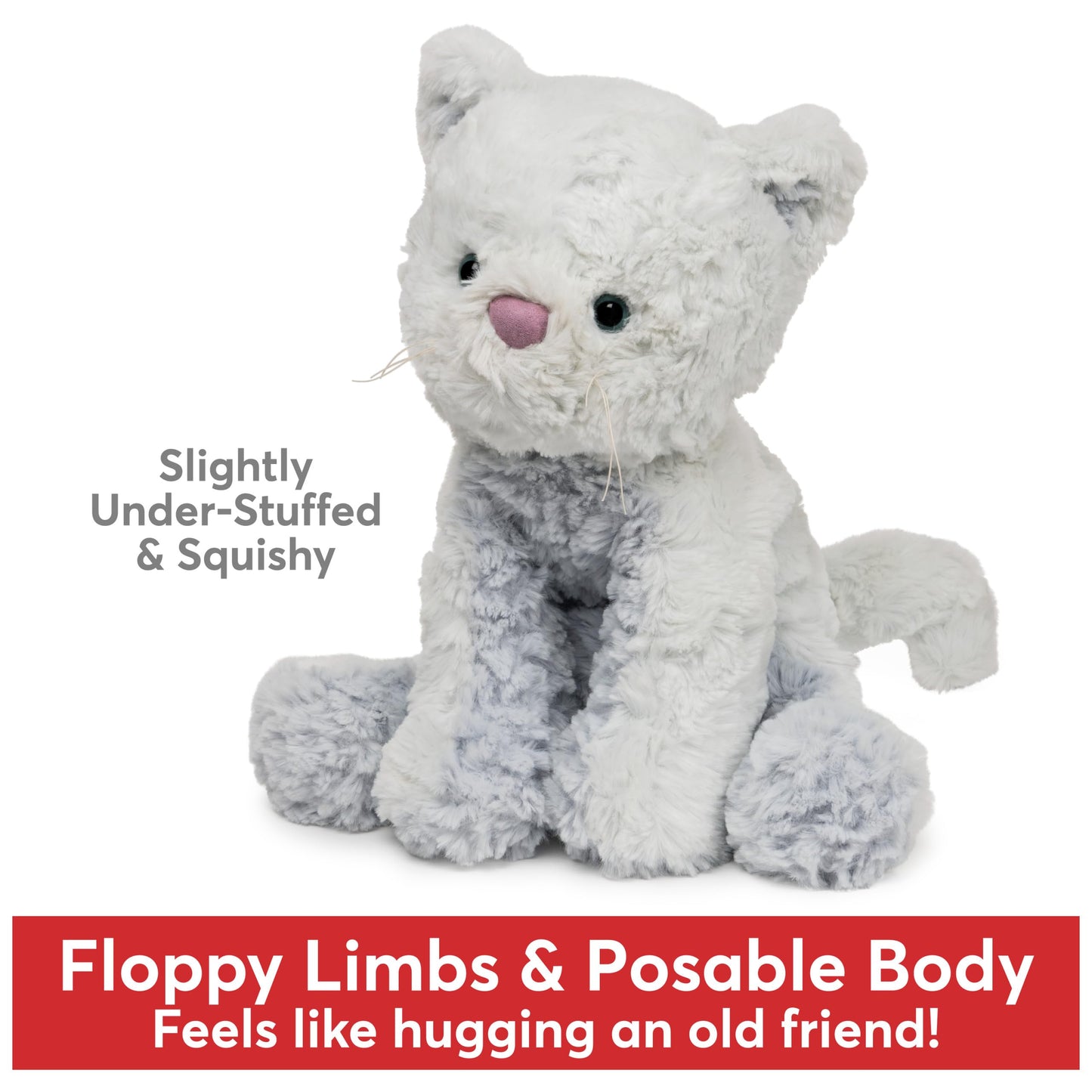 Gund Cozys Collection Kitty Cat Plush Soft Stuffed Animal For Ages 1 And Up, Blue, 10''