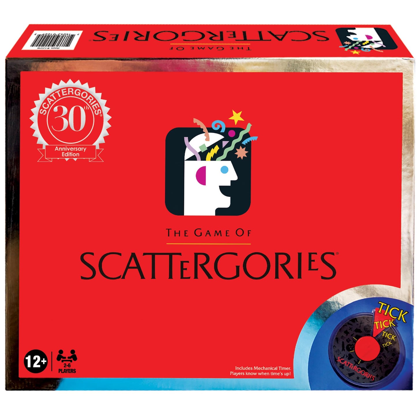 Winning Moves Scattergories 30th Anniversary Edition Game, Electronic Timer, Family Fun for 2-6 Players, Ages 12 and Up, Red