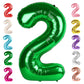 40 Inch Number 2 Balloon, Dark Green Two Balloon Number Birthday Party Decorations For Celebration Graduations Anniversary Baby
