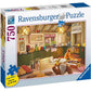 Ravensburger Cozy Kitchen 750 Piece Puzzle - Engaging Jigsaw Challenge | Unique Fit With Softclick Technology | Vibrant, Glare-Free Imagery | Ideal For Adults & Kids | Fsc Certified Eco-Friendly