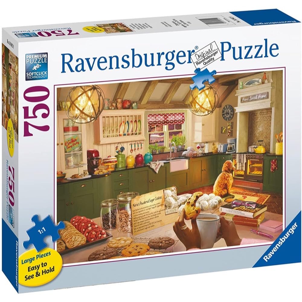 Ravensburger Cozy Kitchen 750 Piece Puzzle - Engaging Jigsaw Challenge | Unique Fit With Softclick Technology | Vibrant, Glare-Free Imagery | Ideal For Adults & Kids | Fsc Certified Eco-Friendly