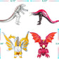 Jaykenixo 10Pcs New Dragon Action Figures King Of The Monsters - Dragon Vs Kong Mini Monster Orangutan Playsets