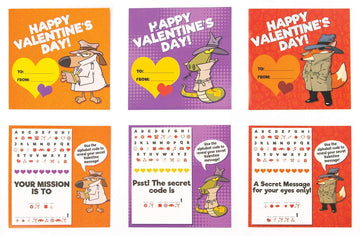 Playhouse Secret Codes Shiny Foil 28 Card Valentine Exchange Box With Envelopes For Kids