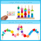 Montessori Toys For 2 3 4 Year Old Kid Boy Girl Toddler, Montessori Wooden Beads Sequencing Toy Set, Lacing Beads & Stacking Blo