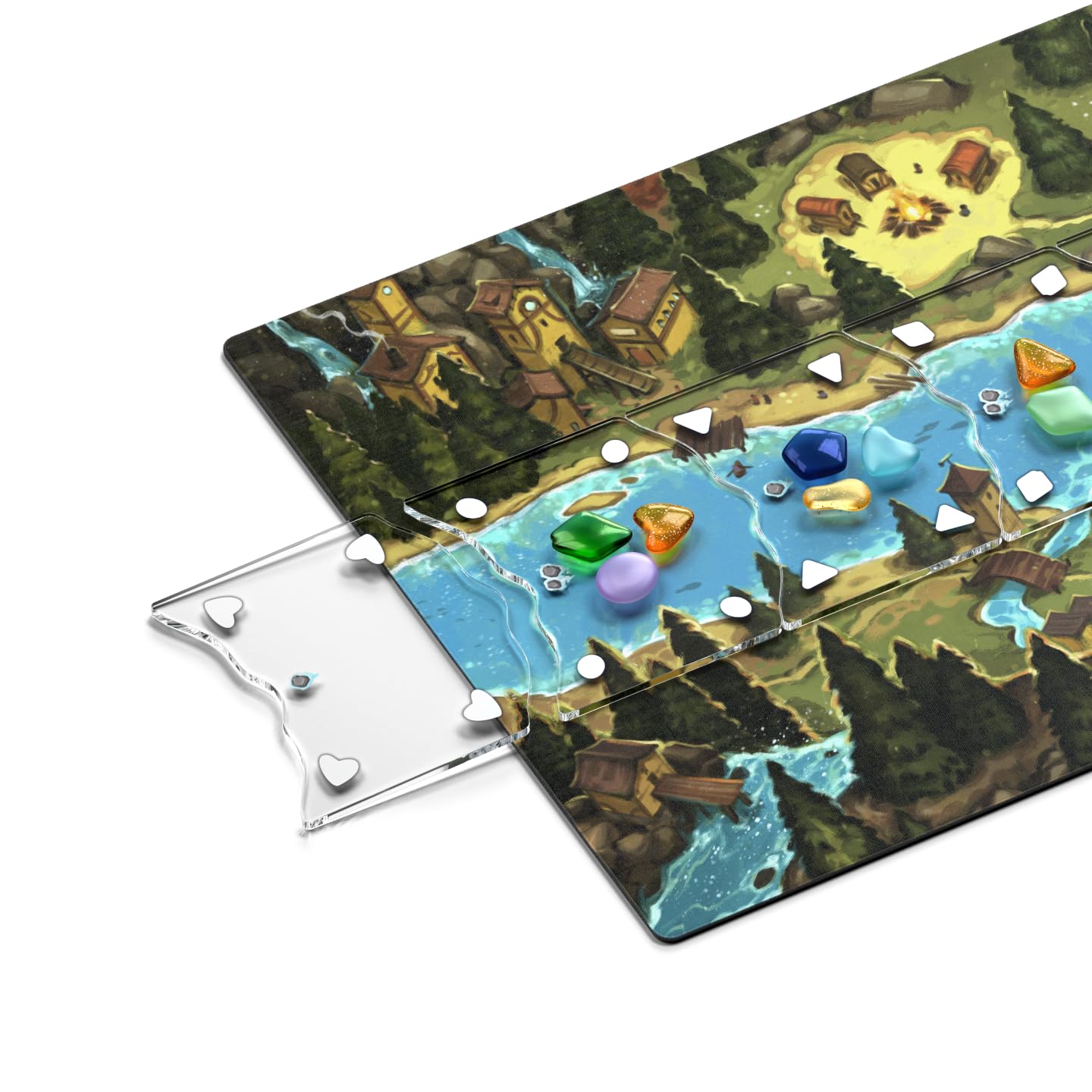 Allplay River Valley Glassworks Deluxe Board Game - Cozy Drafting Game for 1-5 Players - 10.8"x6.8" - Acrylic - GME-RVG