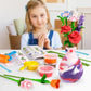 Drama Planet Flower Craft Kit for Kids - Make Your Own Multicolor Clay Bouquet, Medium Size, Model DPN002