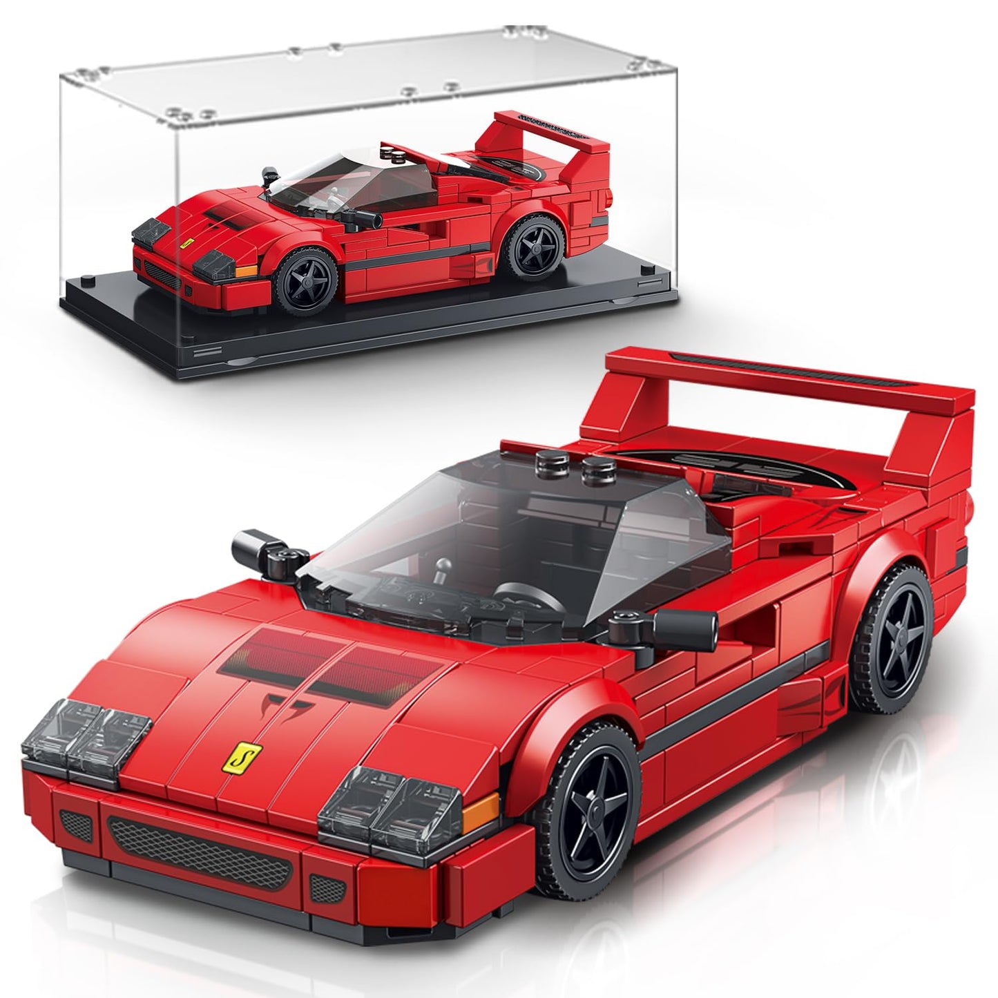 Vgd Car Building Kit With Display Case, Cool Collectible Model Super Race Car Building Blocks Set, 1:24 Scale Collectible Model