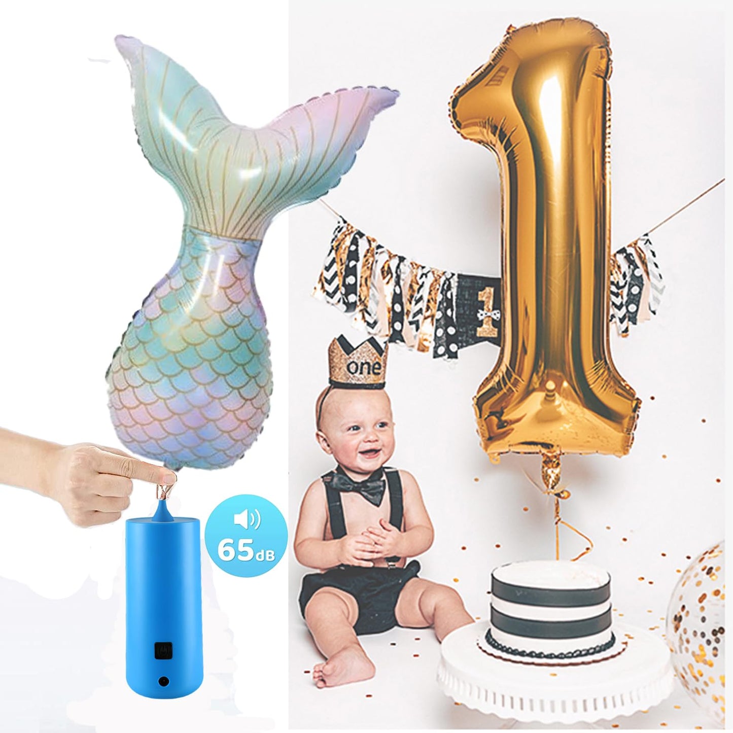 Electric Magic Balloon Pump, Electric Air Inflator Party Air Blower Pump With 1 Nozzle 1 Balloon Cutter And 10 Pcs Long Balloons