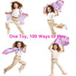 D.Q.Z Fairy Butterfly-Wings Costumes For Girls Dress Up Clothes Rainbow Tutu Mask Headband Role Play Toys For Girl 3-8 Gift (Pur