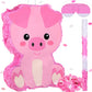 Piñata Bundle With A Blindfold And Bat (16 X 12 X 3 Inches), Cute Animal Piñata For Girls Boys Kids Birthday Party Toys Decoration For Animal Theme Birthday Party Game Supplies Photo Prop(Piggy)
