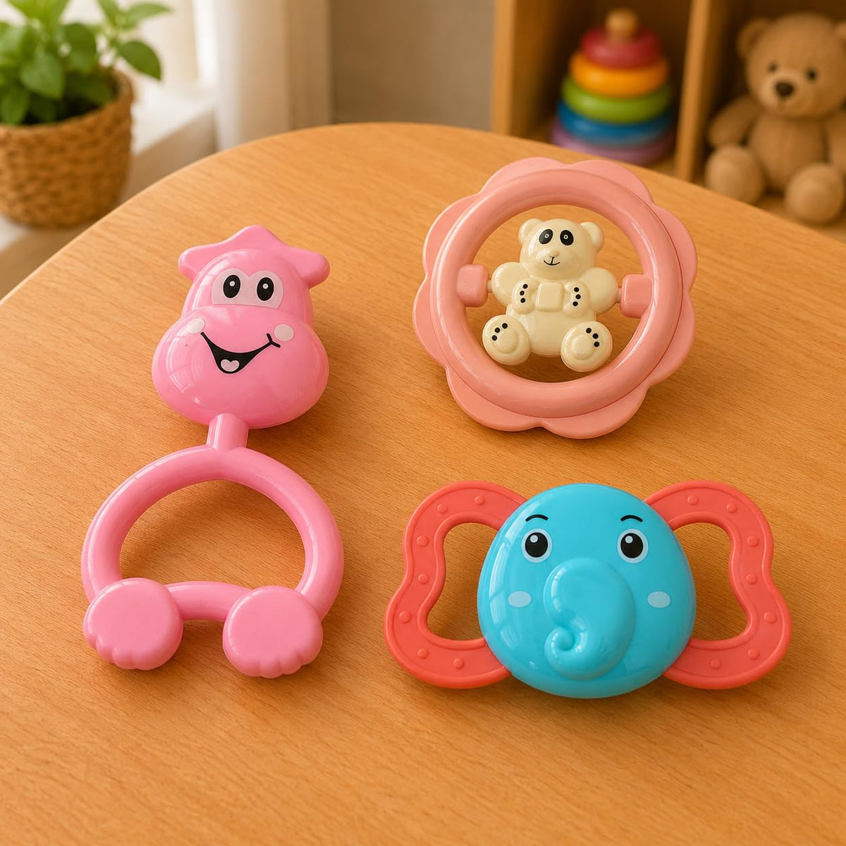 Generic Baby Rattle Set For Newborns | Lightweight BpaFree Infant Rattle Toys | Easy Grip Sensory Rattles For 012 Months | Ear