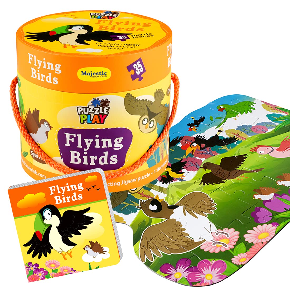 The Book Tree Flying Birds Puzzle Box For Kids I 35 Jigsaw Puzzle Pieces & 1 Storybook I Fun & Education Toy For Children Age 3+