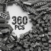 360 Piece Dark Gray Classic Building Blocks Bulk, 7 Sizes Building Bricks Assortment Pack, Compatible with Lego Parts and Pieces