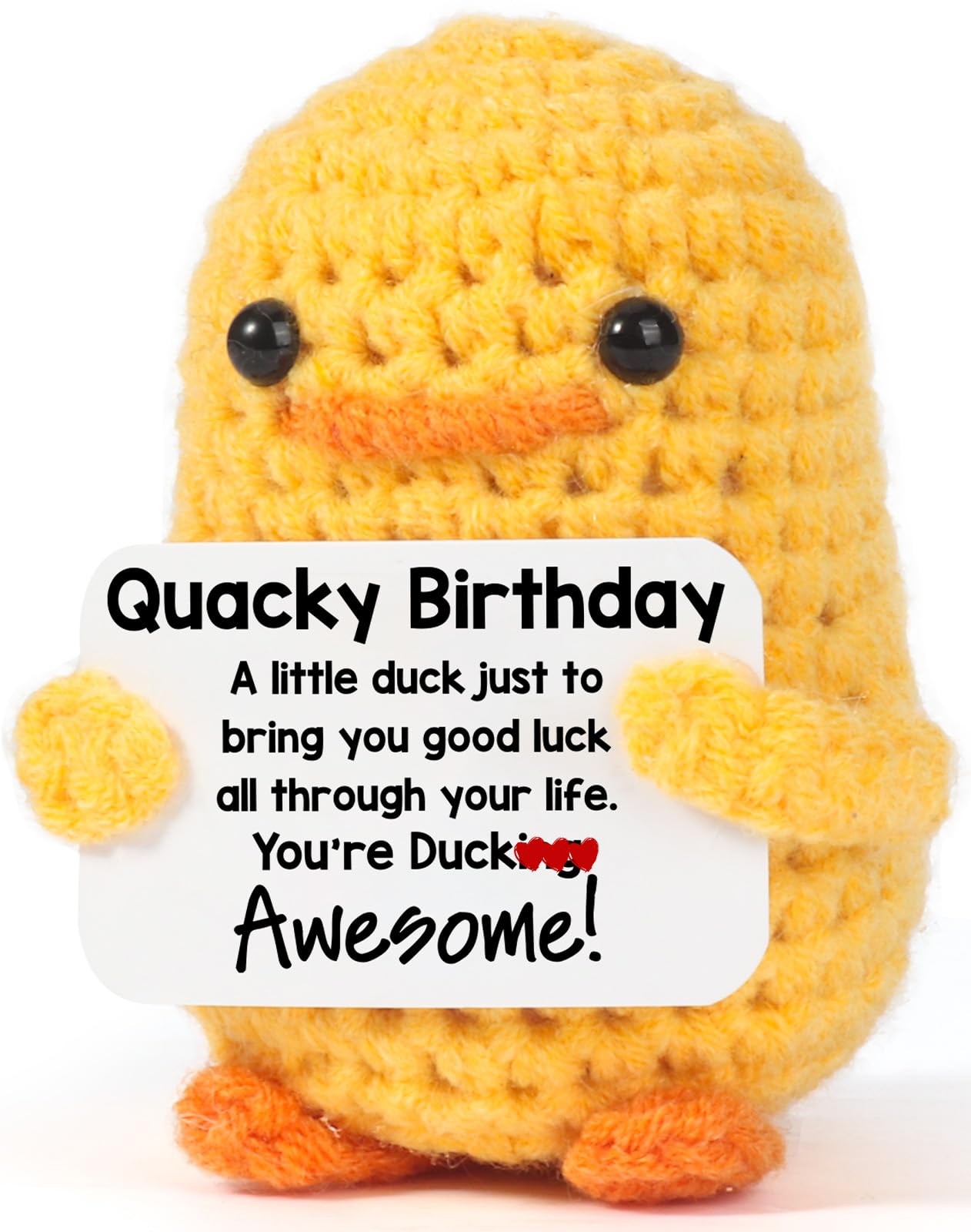 MBL Birthday Gifts for Women Men - Quacky Birthday  You are Awesome Happy Funny Thanksgiving Christmas Stocking Stuffers Crochet Duck for Him Her Teen Boys Girls Sister Best Friends Female Coworkers
