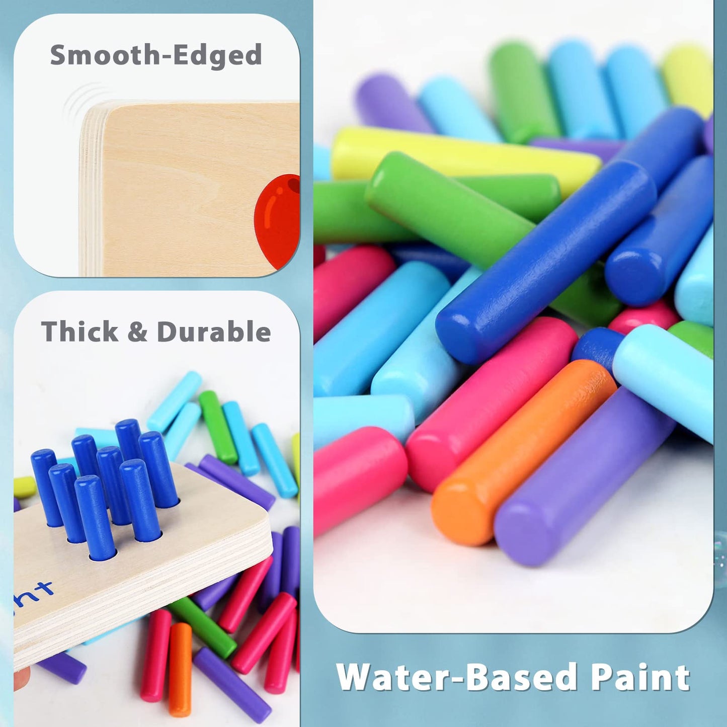 Atoylink Wooden Counting Peg Board Kindergarten Math Manipulatives Number Counting Toys For Toddlers Learning Materials Montessori Educational Toys For 2 3 4 Year Old Boys Girls Gifts
