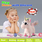 Pink Walking Unicorn Toy Set Singing Dancing Electronic Plush Unicorn With Control Leash, Realistic Footsteps Nodding Tail Wagging Pretend Dress Up Cute Wings Animated Stuffed Unicorn Gift For Girl