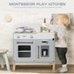 ROBUD Montessori Kids Kitchen Playset, Wooden Play Kitchen, Pretend Toddlers Kitchen Toy with Accessories, Baby Gift for Ages 3