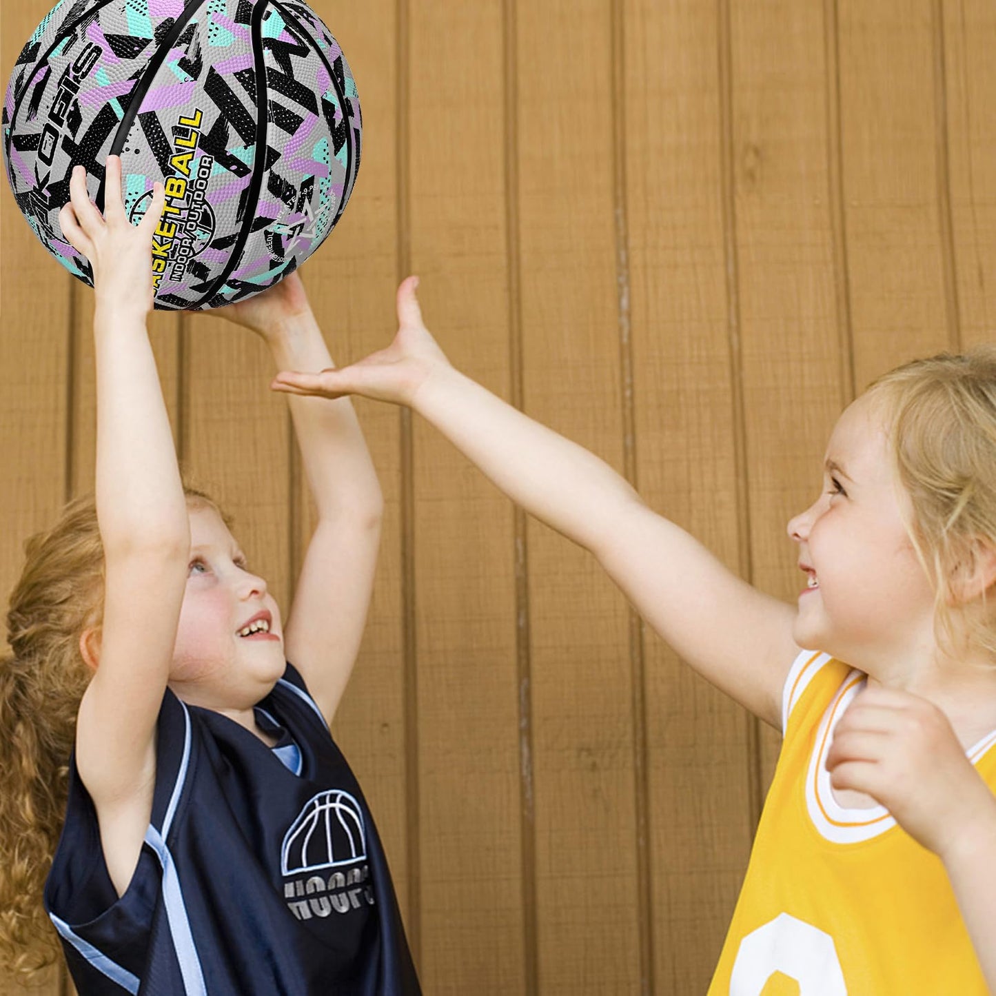 Fakofis Kids Basketball Size 3(22') Mini Basketball For Toddler Boys Girls Age 1 2 3 4 5 6,Pu Rubber Small Basketball Soft Touch For Indoor Outdoor Shoot And Dribble